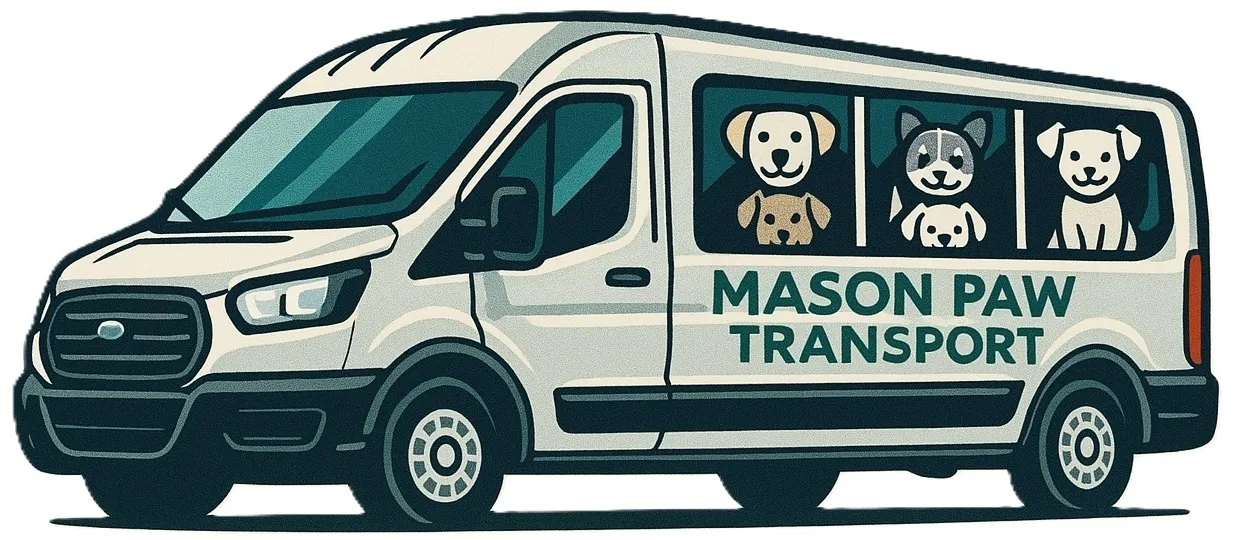Illustration of the Mason Paw Transport van